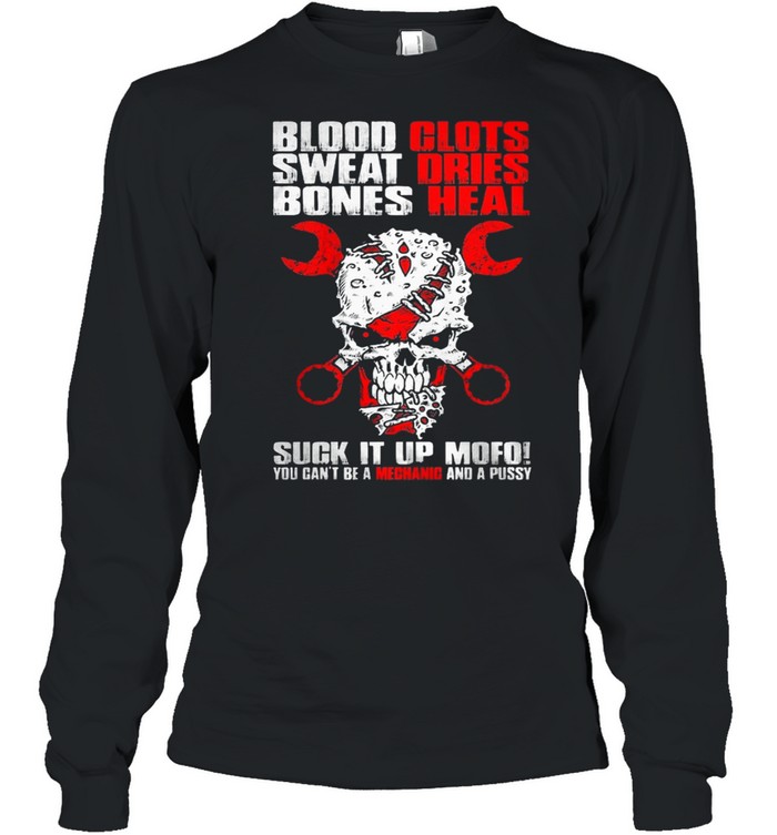 Skull blood clots sweat dries bones heal shirt Long Sleeved T-shirt