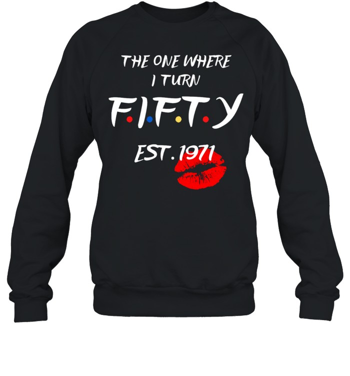 The one where I turn fifty est 1971 shirt Unisex Sweatshirt