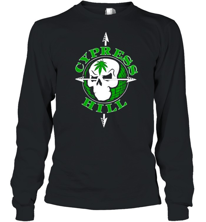 Weed Cypress Hill Skull Globe shirt Long Sleeved T-shirt