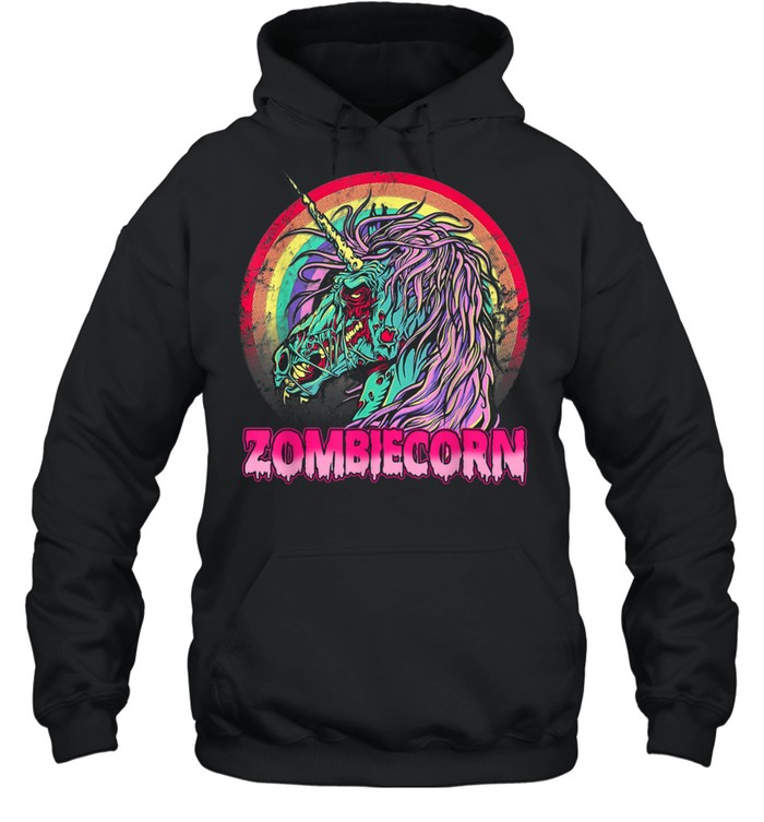 Zombiecorn Zombie Unicorn Halloween Costume Rainbow shirt Unisex Hoodie