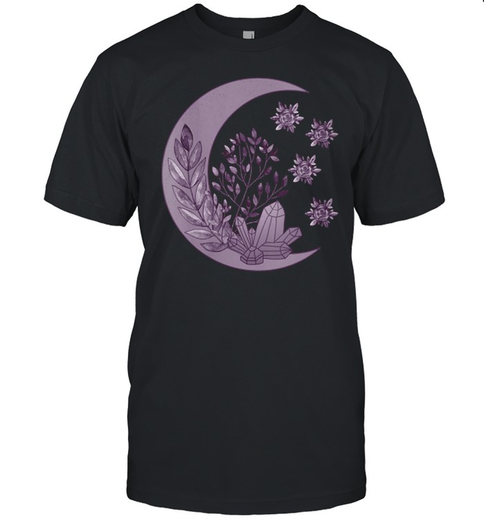 Witchcore Crescent Moon Crystal Flowers Dark Goth Witch T-shirt Classic Men's T-shirt