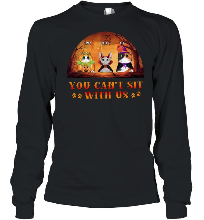 Halloween Cat Cosplay You Can’t Sit With Us Vintage T-shirt Long Sleeved T-shirt