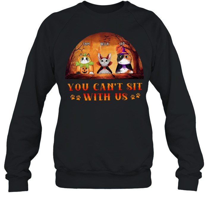 Halloween Cat Cosplay You Can’t Sit With Us Vintage T-shirt Unisex Sweatshirt