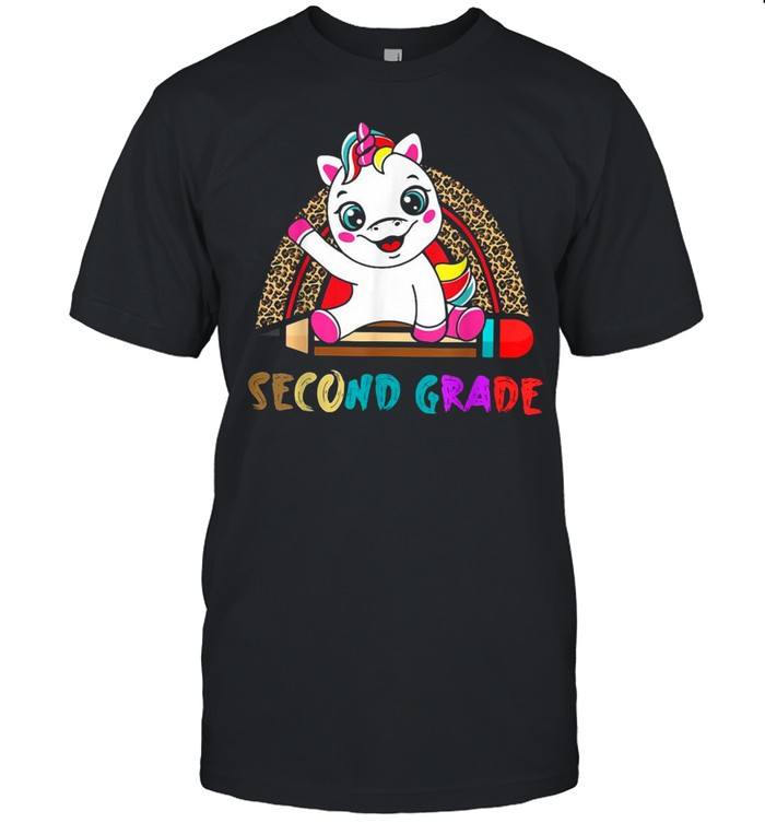 Second Grade Leopard Rainbow Boys Girls Unicorn Grade T-shirt Classic Men's T-shirt