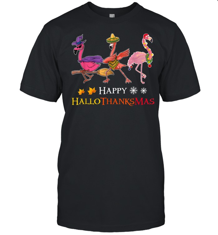Flamingos Happy Hallothanksmas shirt Classic Men's T-shirt