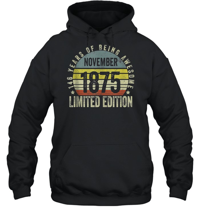 Limited Edition Awesome Since 1875 146th Birthday Retro shirt Unisex Hoodie