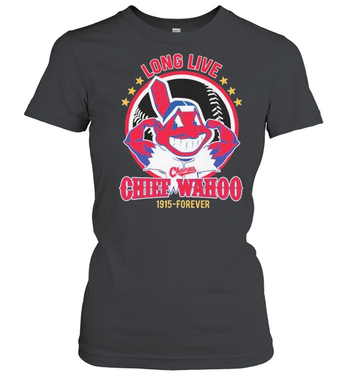 Cleveland Indian Ladies Long Live Chief Wahoo Navy t-shirts S-3XL