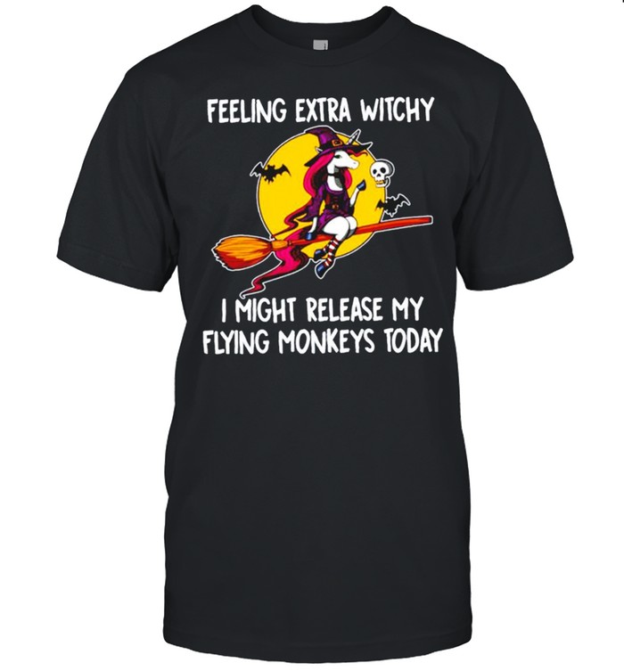Unicorn Feeling extra witchy I might release my flying Monkeys today Halloween shirt Classic Men's T-shirt
