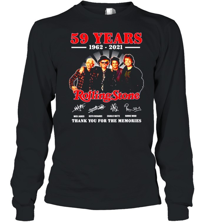 59 years 1962-2021 Rolling Stone signatures shirt Long Sleeved T-shirt