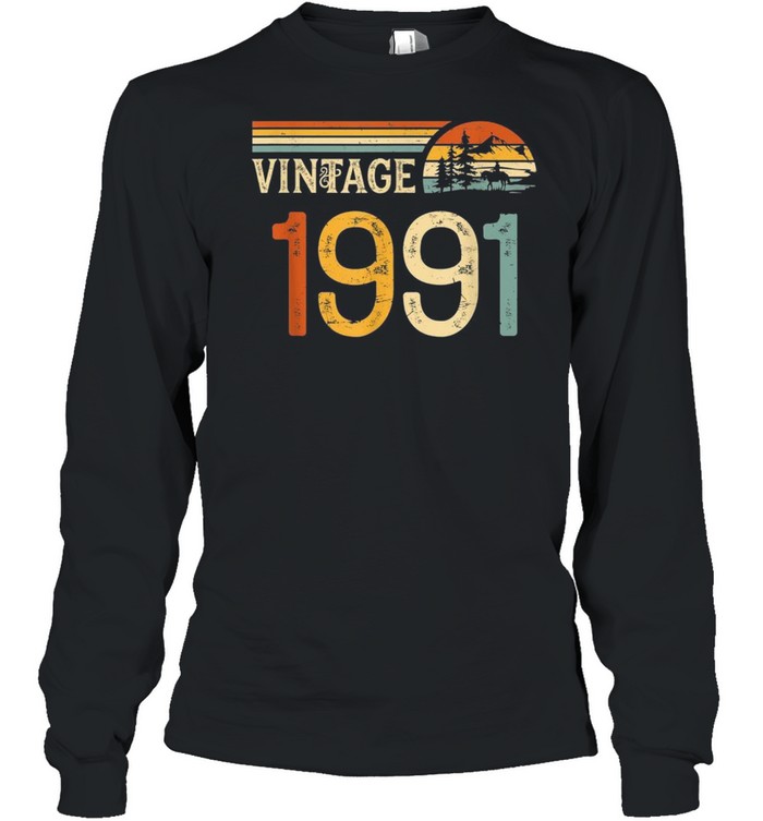 29 Years Old Vintage 1991 Retro 29th Birthday shirt Long Sleeved T-shirt