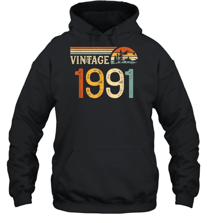 29 Years Old Vintage 1991 Retro 29th Birthday shirt Unisex Hoodie