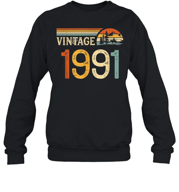 29 Years Old Vintage 1991 Retro 29th Birthday shirt Unisex Sweatshirt