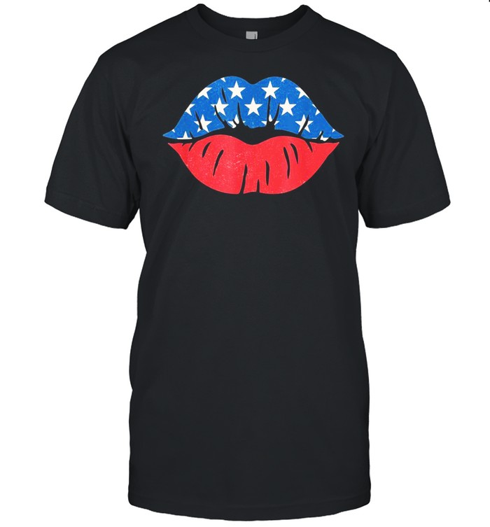 4th of July Patriotic Flag lips shirt Classic Men's T-shirt