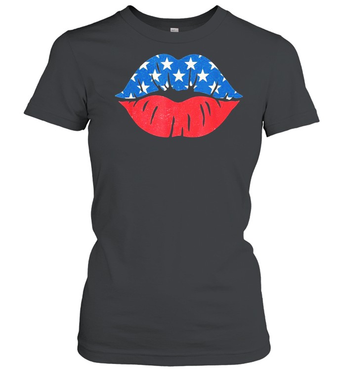 4th of July Patriotic Flag lips shirt Classic Women's T-shirt