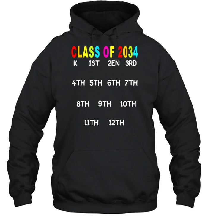 Class Of 2034 Handprint Grow With Me Kindergarten Kids boys shirt Unisex Hoodie