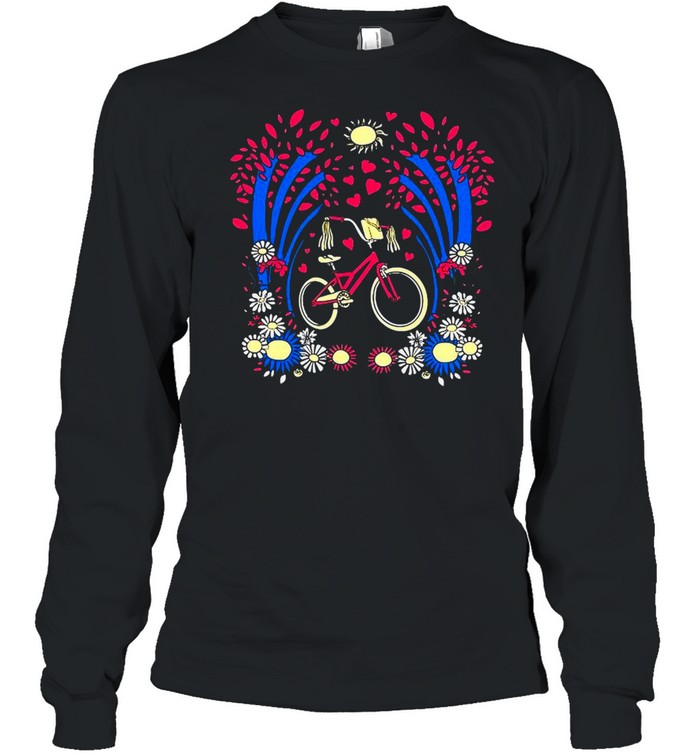 Floral Bicycle Nature Cyclist T-shirt Long Sleeved T-shirt