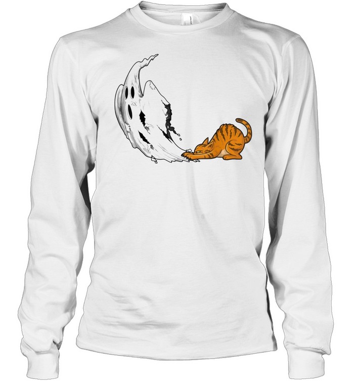 Ghost and Cat Halloween Costume shirt Long Sleeved T-shirt