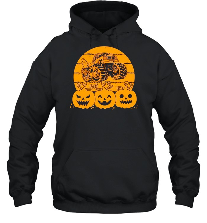 Halloween Pumpkin Monster Truck shirt Unisex Hoodie