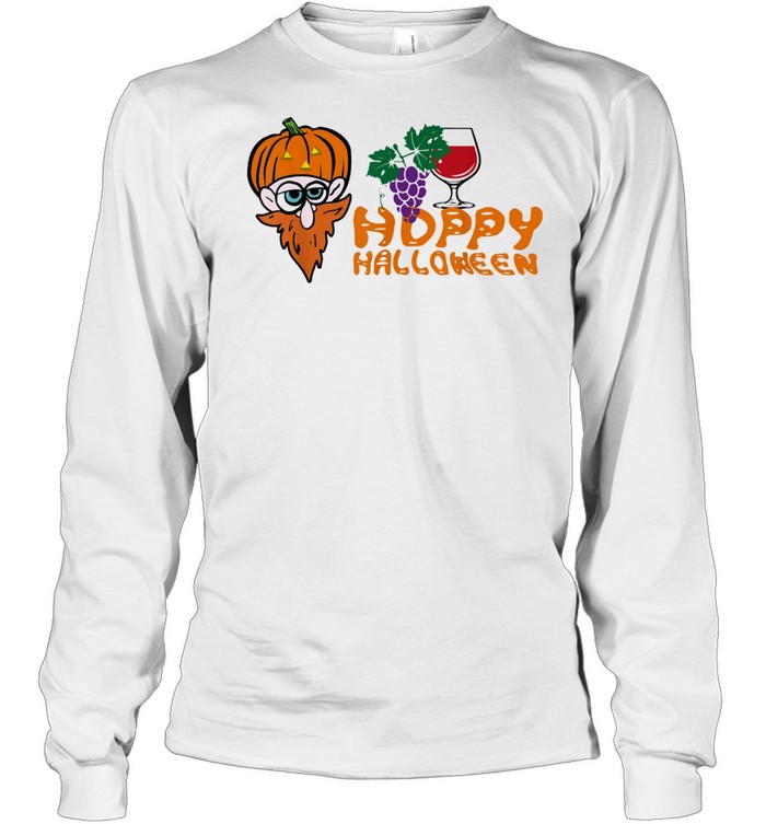 Hoppy Halloween Funny Halloween Wine Costume shirt Long Sleeved T-shirt