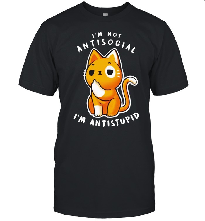 Cat I’m not antisocial I’m anti stupid shirt Classic Men's T-shirt