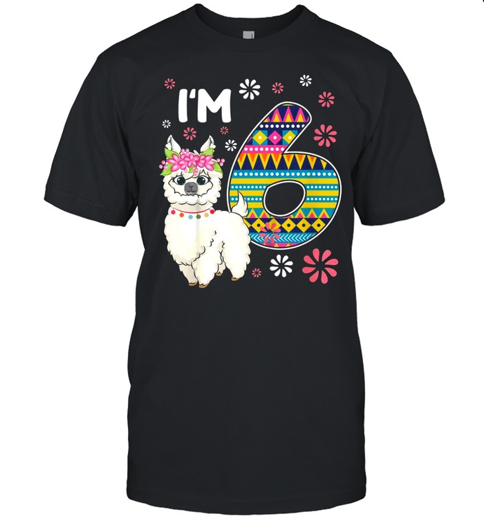 Kids birthday Llama I’m 6 year old Girl Theme 6th Bday Farm shirt Classic Men's T-shirt