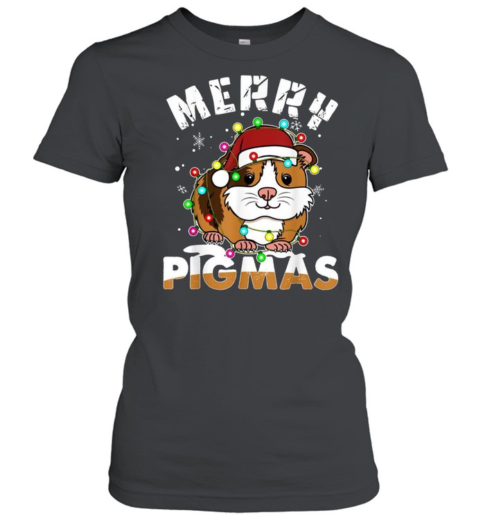 Merry Pigmas Xmas Christmas Guinea Pig shirt Classic Women's T-shirt