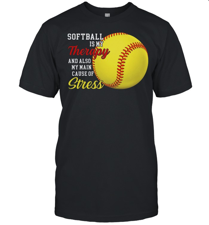 Softball is my therapy and also my main cause of stress shirt Classic Men's T-shirt