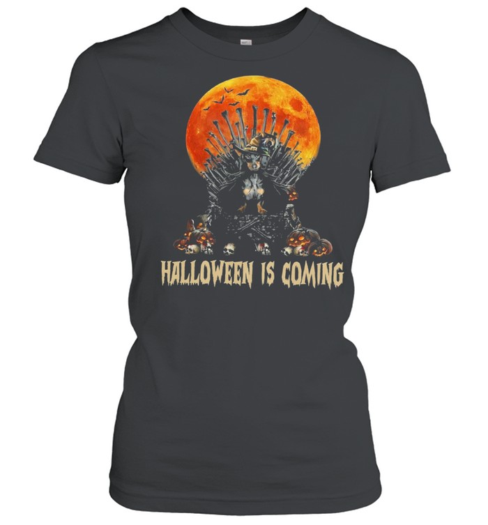 Dachshund Witch Halloween Is Coming shirt Classic Women's T-shirt