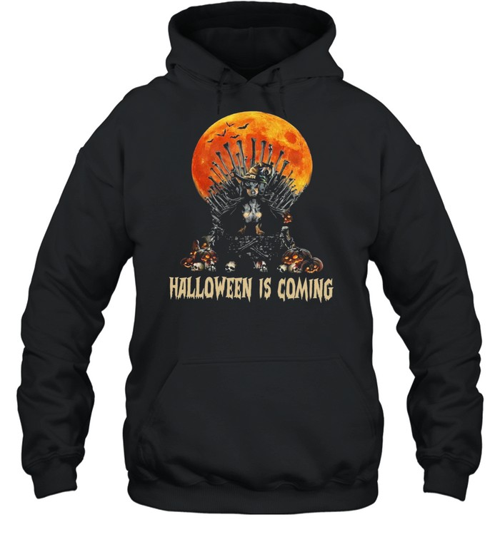 Dachshund Witch Halloween Is Coming shirt Unisex Hoodie