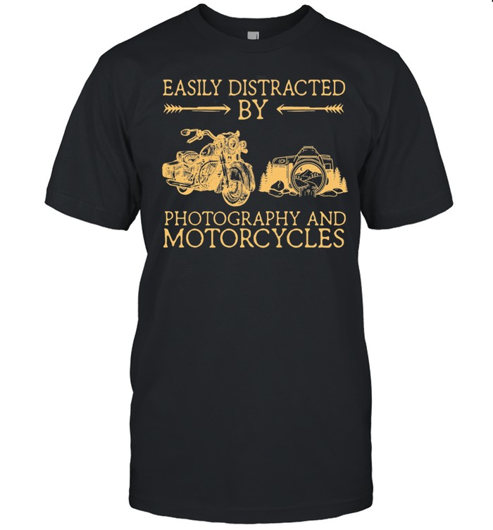 Easily Distracted By Photography Dogs And Motorcycles shirt Classic Men's T-shirt