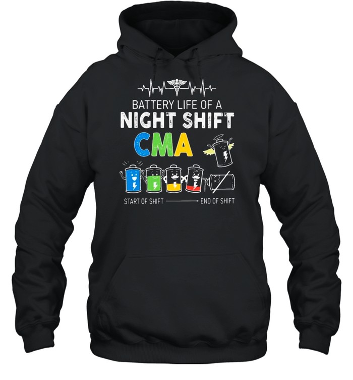 EMT Battery Life Of A Night Shift CMA Start Of Shift And Of Shift Unisex Hoodie