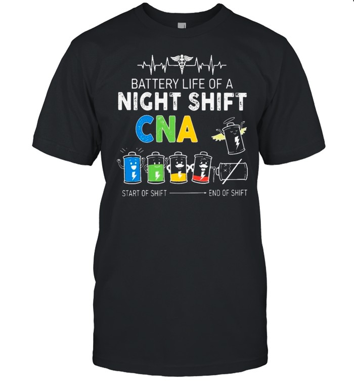 EMT Battery Life Of A Night Shift CNA Start Of Shift And Of Shift Classic Men's T-shirt