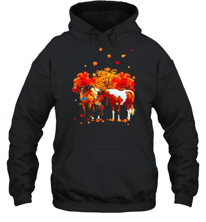 Horse Hello Fall Autumn Leave Tree Halloween Unisex Hoodie