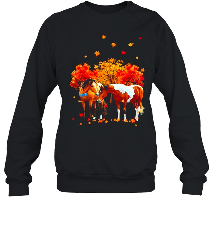 Horse Hello Fall Autumn Leave Tree Halloween Unisex Sweatshirt