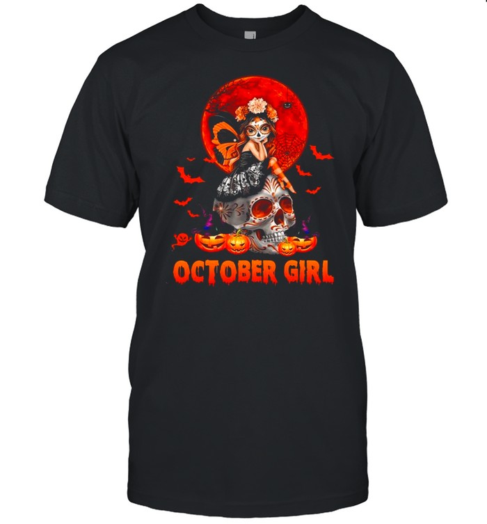 October Girl Pumpkin Halloween Shirt