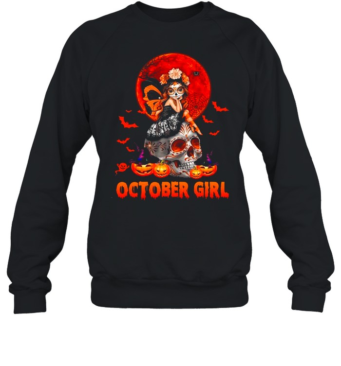 October Girl Pumpkin Halloween Unisex Sweatshirt