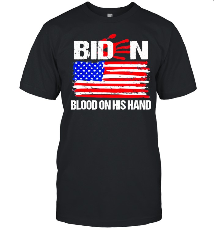 biden Blood On His Hands Bring Trump Back American Flag shirt Classic Men's T-shirt