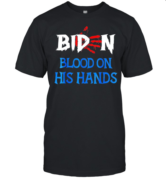Biden Blood On His Hands Bring Trump Back Biden Handprint shirt Classic Men's T-shirt