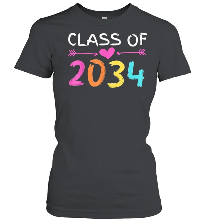 Class of 2034 Grow With Me Back School Heart Arrows shirt Classic Women's T-shirt