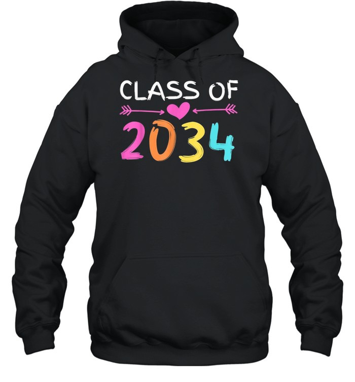 Class of 2034 Grow With Me Back School Heart Arrows shirt Unisex Hoodie