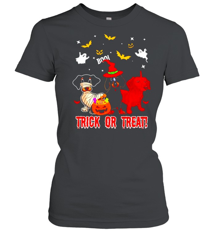 Dachshund Halloween trick or treat shirt Classic Women's T-shirt