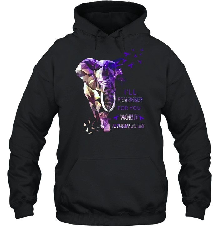 Elephant I’ll Remember For You World Alzheimer’s Day shirt Unisex Hoodie