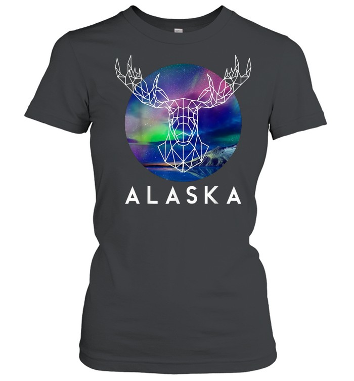 North Pole Geometric Aurora Alaska Moose shirt Classic Women's T-shirt