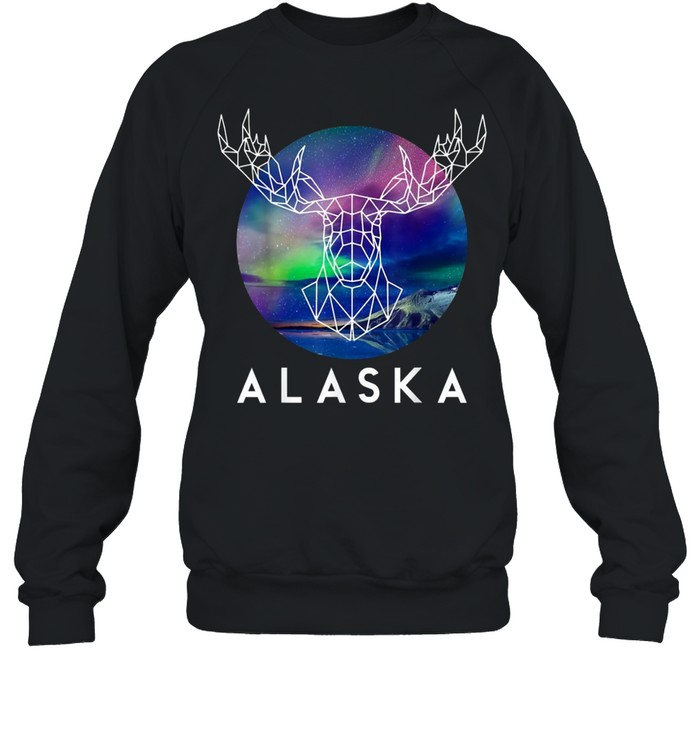 North Pole Geometric Aurora Alaska Moose shirt Unisex Sweatshirt