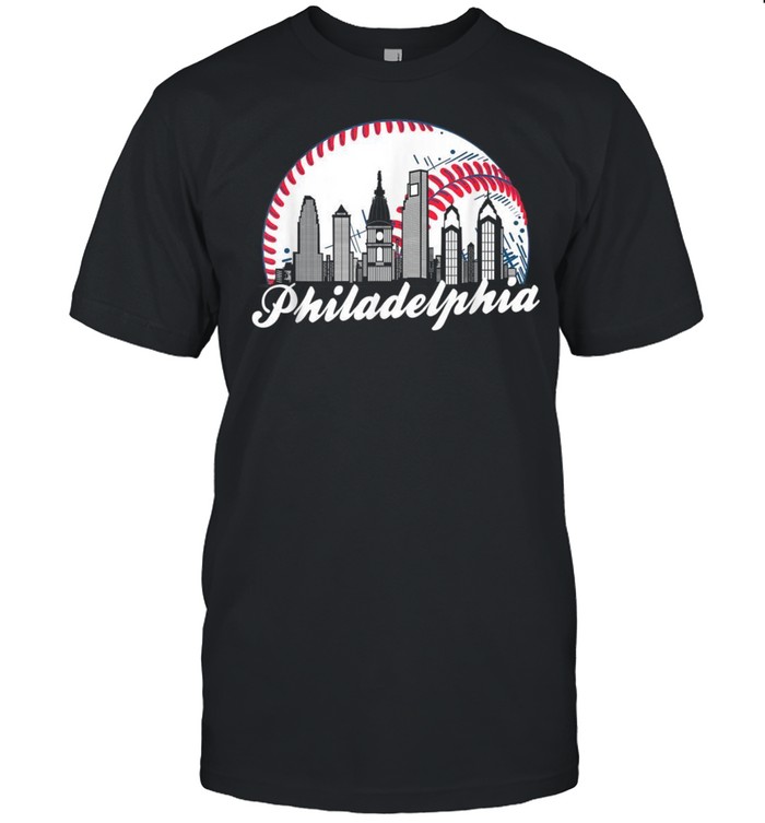 Philadelphia Baseball Skyline Retro Philadelphia Cityscape shirt Classic Men's T-shirt