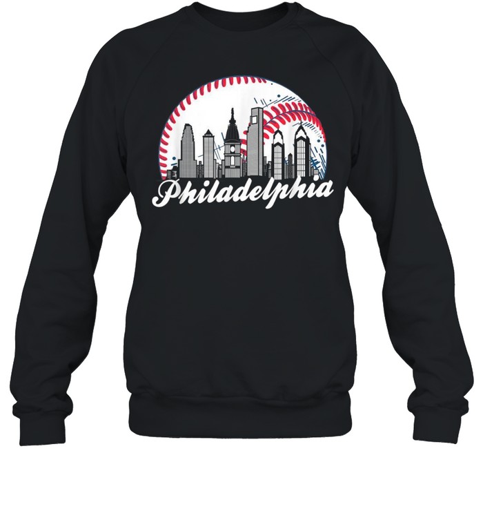 Philadelphia Baseball Skyline Retro Philadelphia Cityscape shirt Unisex Sweatshirt