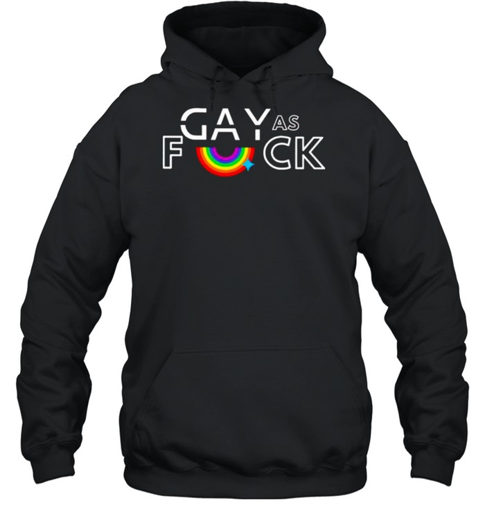 Rainbow gay as fuck shirt Unisex Hoodie