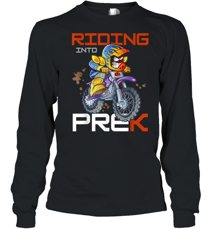 Riding Into PREK Prekindergarten Back To School Boys shirt Long Sleeved T-shirt