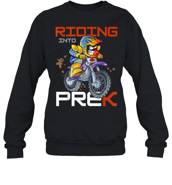 Riding Into PREK Prekindergarten Back To School Boys shirt Unisex Sweatshirt