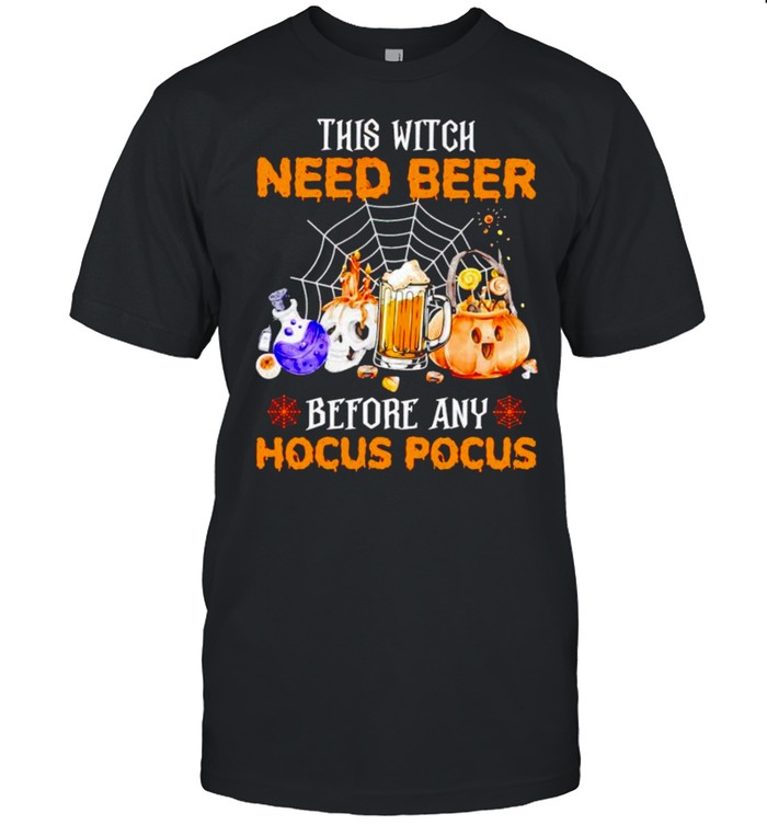 This witch need beer before any Hocus Pocus Halloween shirt Classic Men's T-shirt